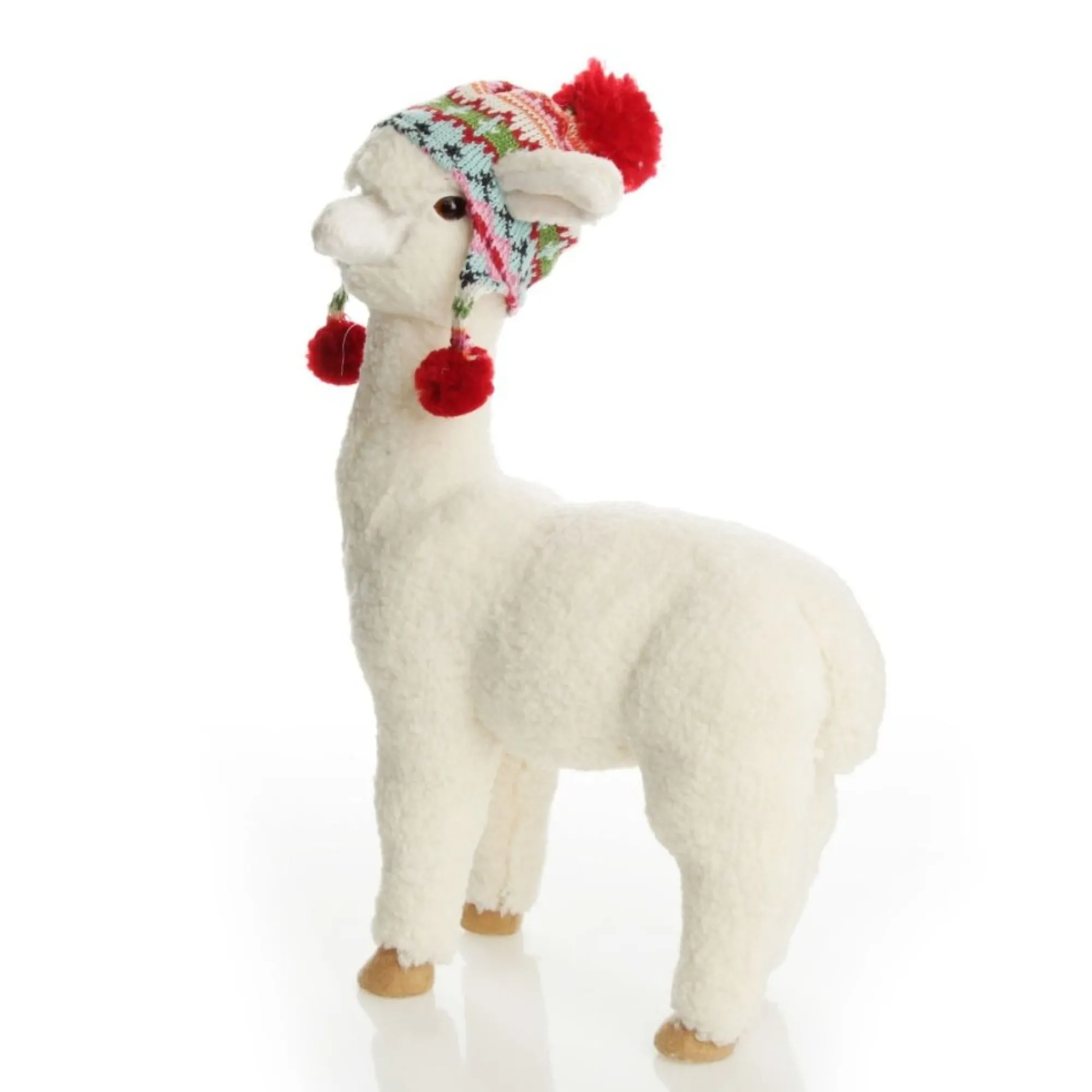 Fluffy White Llama with Hat - Standing Discount