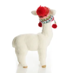 Fluffy White Llama with Hat - Standing Discount