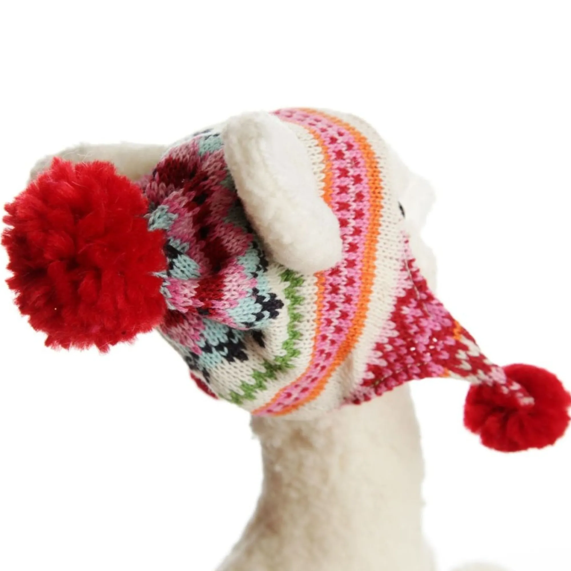 Fluffy White Llama with Hat - Sitting Clearance
