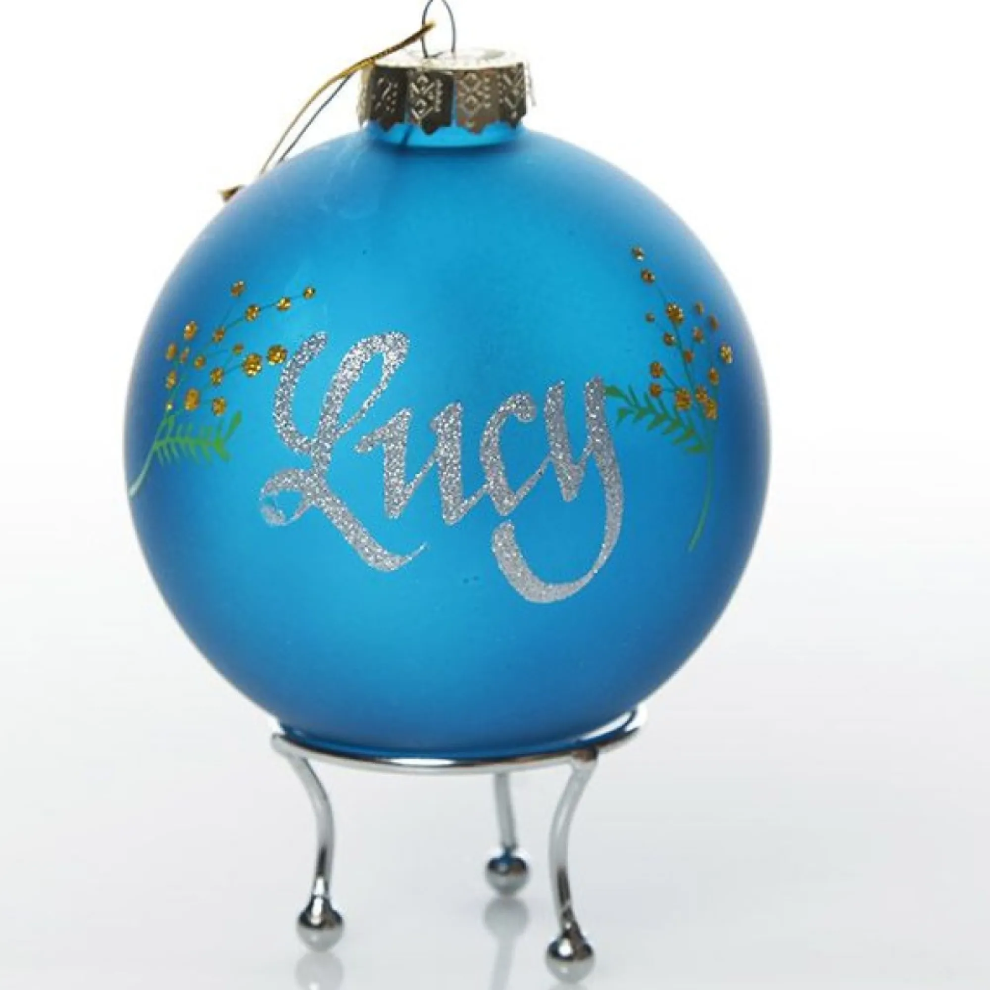 Frosted Blue Australiana Kangaroo Christmas Bauble Best