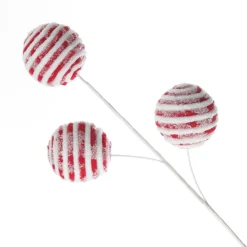 Frosted Candy Cane Ball Pick Sale
