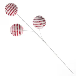 Frosted Candy Cane Ball Pick Sale