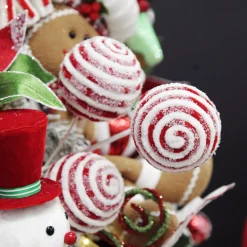Frosted Candy Cane Ball Pick Sale