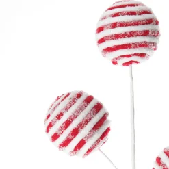 Frosted Candy Cane Ball Pick Sale