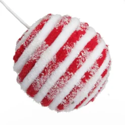 Frosted Candy Cane Ball Pick Sale