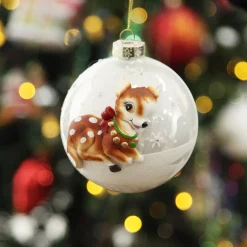 Frosted Glass 3D Bambi Christmas Bauble Outlet