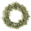 Frosted Green Leaf Christmas Wreath with White Berries Store