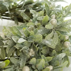 Frosted Green Leaf Christmas Wreath with White Berries Store