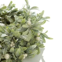 Frosted Green Leaf Christmas Wreath with White Berries Store