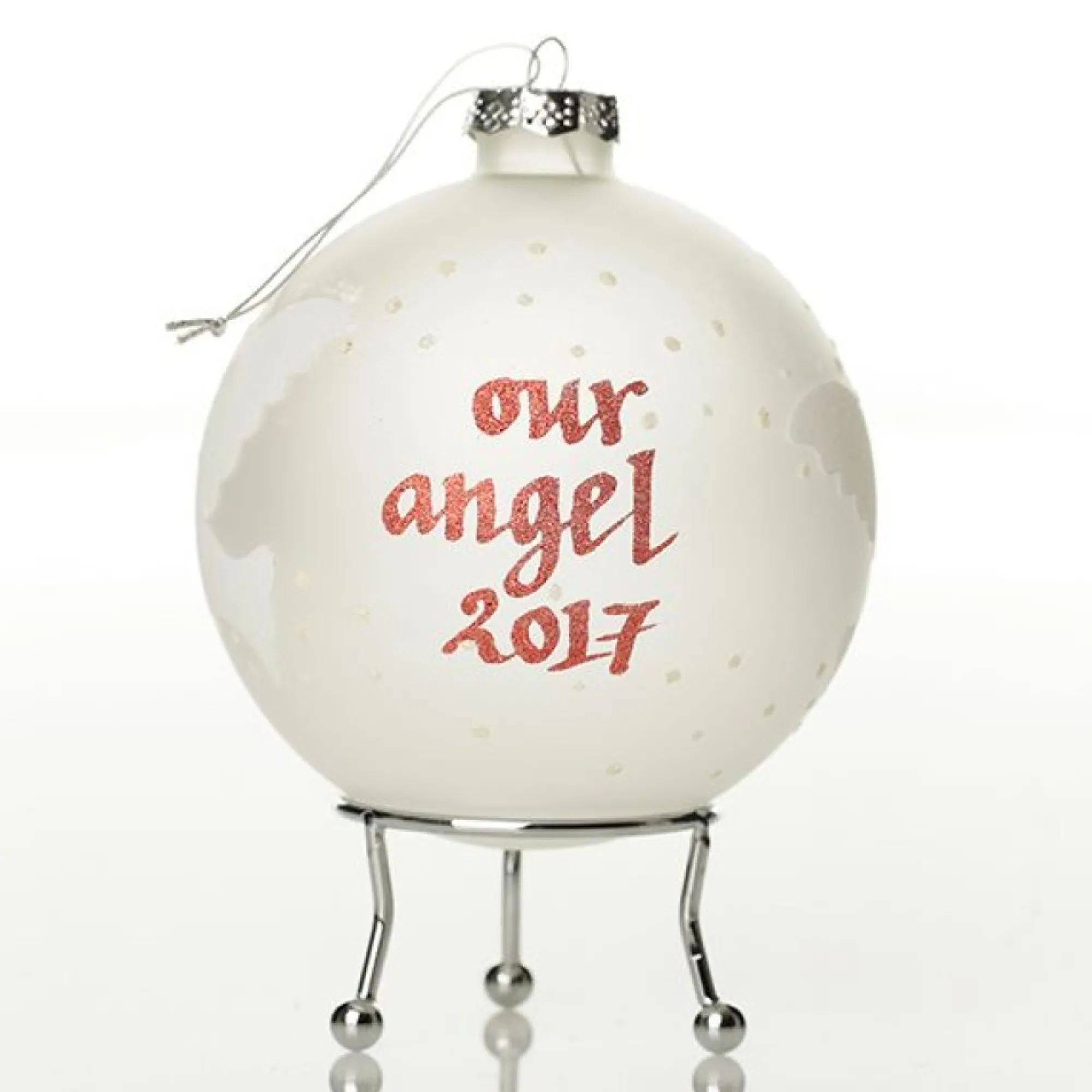 Frosted Peace Doves Christmas Bauble Online