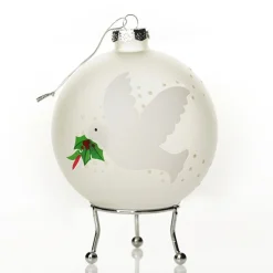 Frosted Peace Doves Christmas Bauble Online