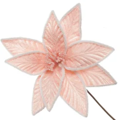 Frosted Pink Flower Clip with White Edge Hot