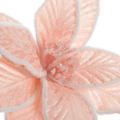 Frosted Pink Flower Clip with White Edge Hot