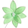 Fun Mint Green Flower Stem with White Pom Pom Trim Clearance