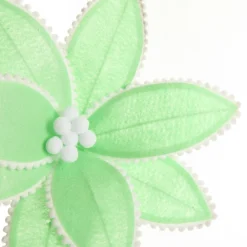 Fun Mint Green Flower Stem with White Pom Pom Trim Clearance