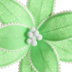 Fun Mint Green Flower Stem with White Pom Pom Trim Clearance