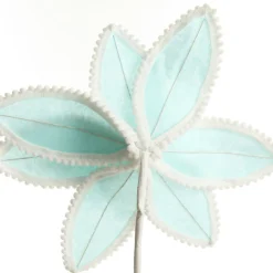 Fun Pale Blue Flower Stem with White Pom Pom Trim Best Sale