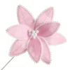 Fun Pale Pink Flower Stem with White Pom Pom Trim Fashion