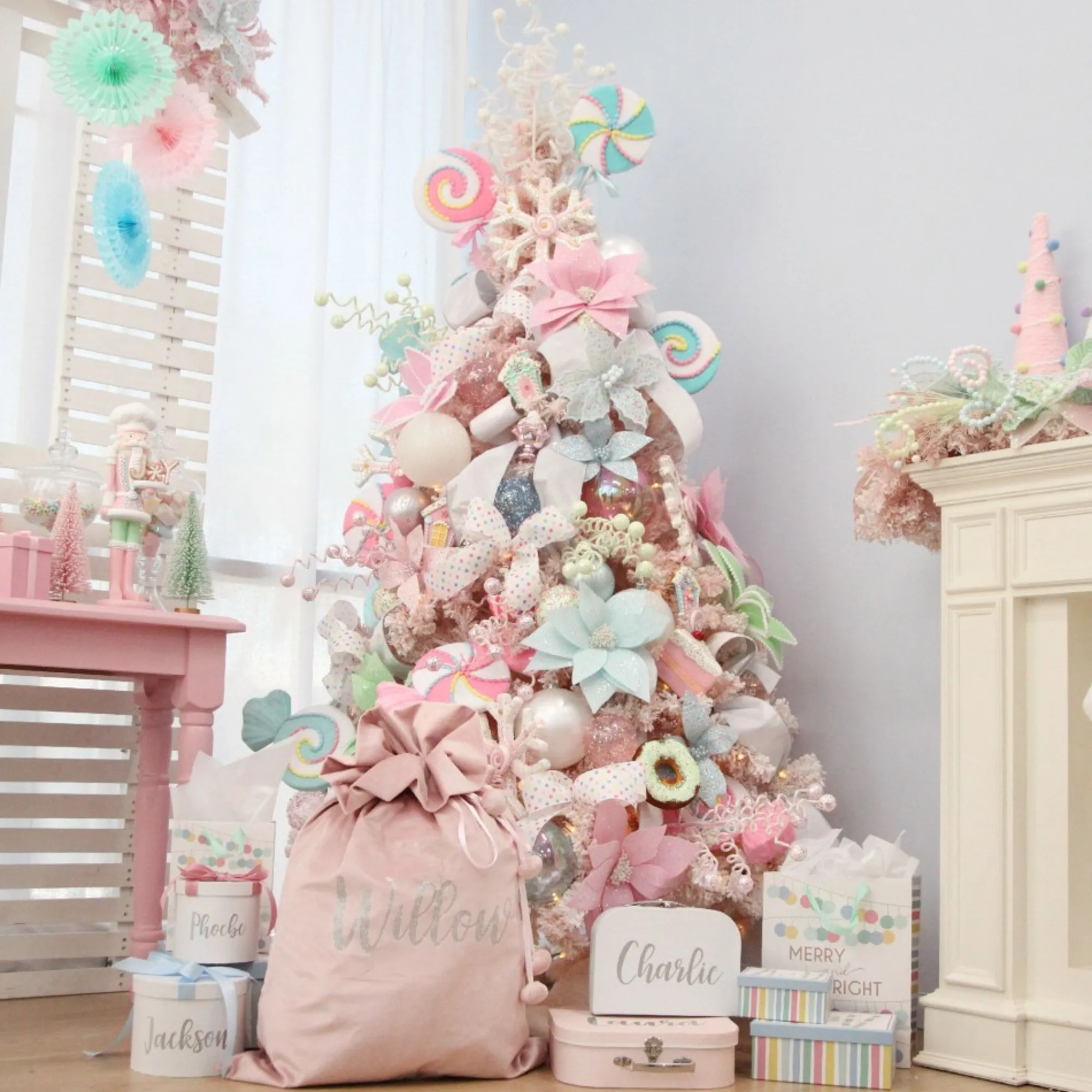 Fun Pale Pink Flower Stem with White Pom Pom Trim Fashion