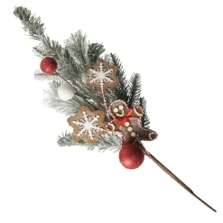 Gingerbread Flocked Christmas Spray Best