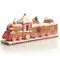 Gingerbread Train Christmas Ornament New