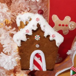 Gingerbread Velvet House Christmas Tree Decoration Shop