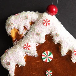 Gingerbread Velvet House Christmas Tree Decoration Shop