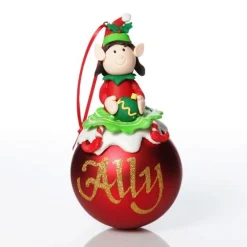 Girl Elf Shelf Sitter and Personalised Bauble Pack Cheap