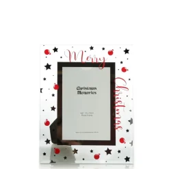 Glass Christmas Photo Frame - Stars and Baubles Best