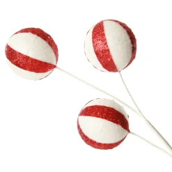 Glitter Candy Cane Ball Pick Cheap