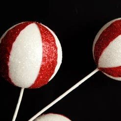 Glitter Candy Cane Ball Pick Cheap