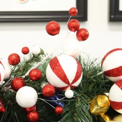 Glitter Candy Cane Ball Pick Cheap