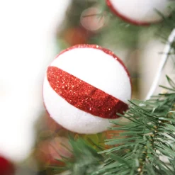 Glitter Candy Cane Ball Pick Cheap