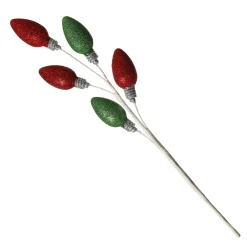 Glitter Light Bulb Christmas Tree Pick Cheap