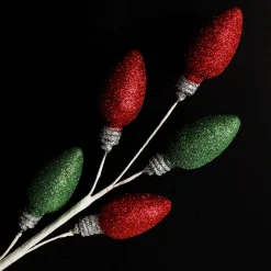 Glitter Light Bulb Christmas Tree Pick Cheap