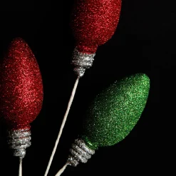 Glitter Light Bulb Christmas Tree Pick Cheap