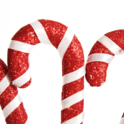 Glittered Red and White Candy Cane Pick - Pack of 3 Discount