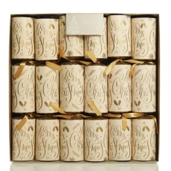 Gold and White Merry Christmas Script Bon Bons Discount