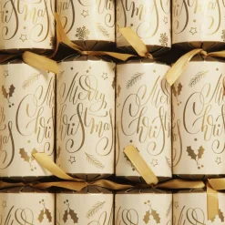 Gold and White Merry Christmas Script Bon Bons Discount