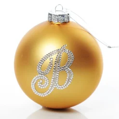 Gold Bling Monogram Christmas Bauble Discount