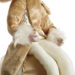 Gold Elf on Bauble Christmas Ornament New