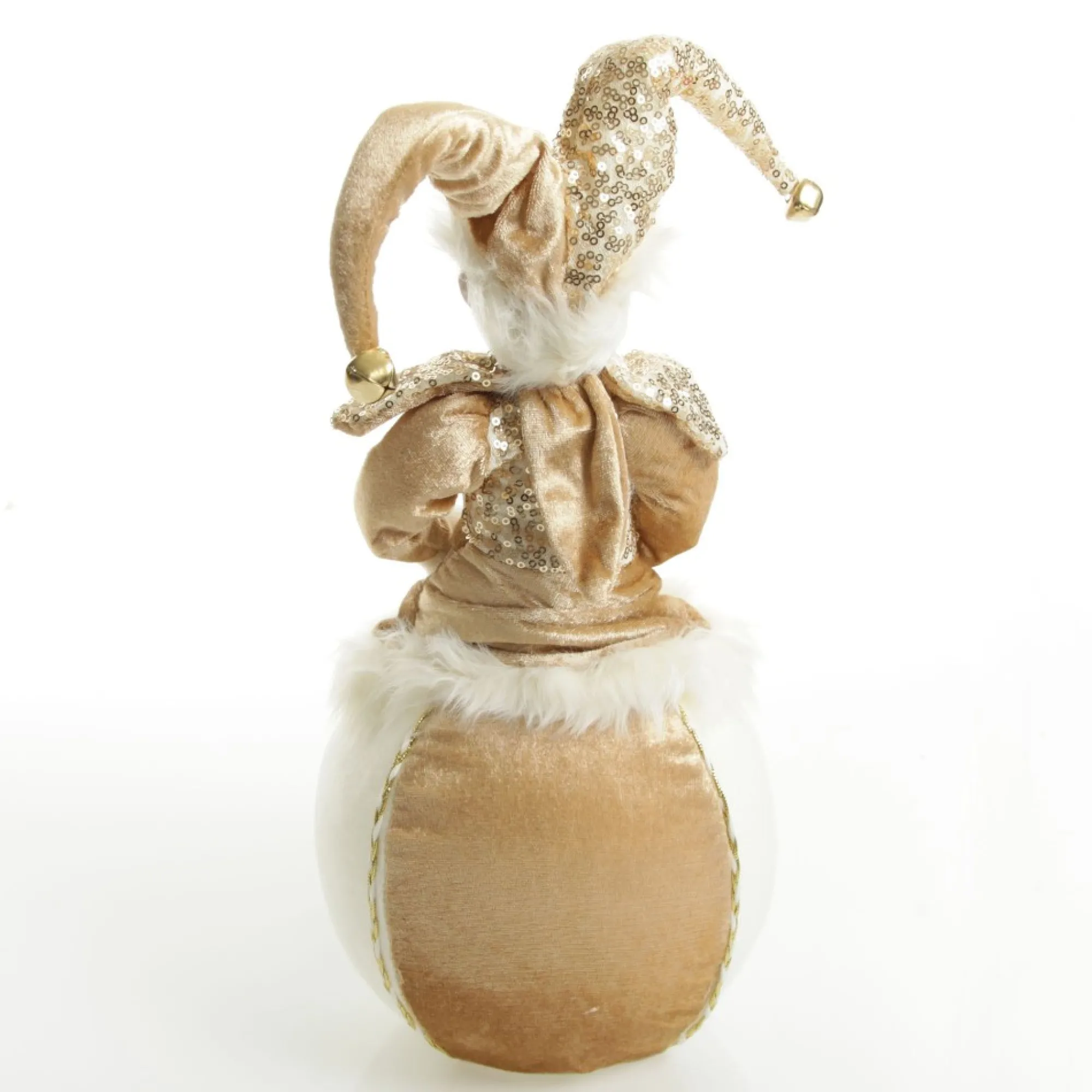 Gold Elf on Bauble Christmas Ornament New