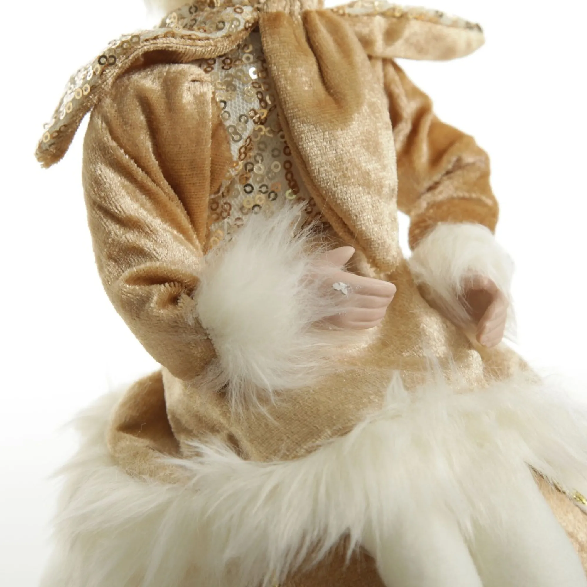 Gold Elf on Bauble Christmas Ornament New