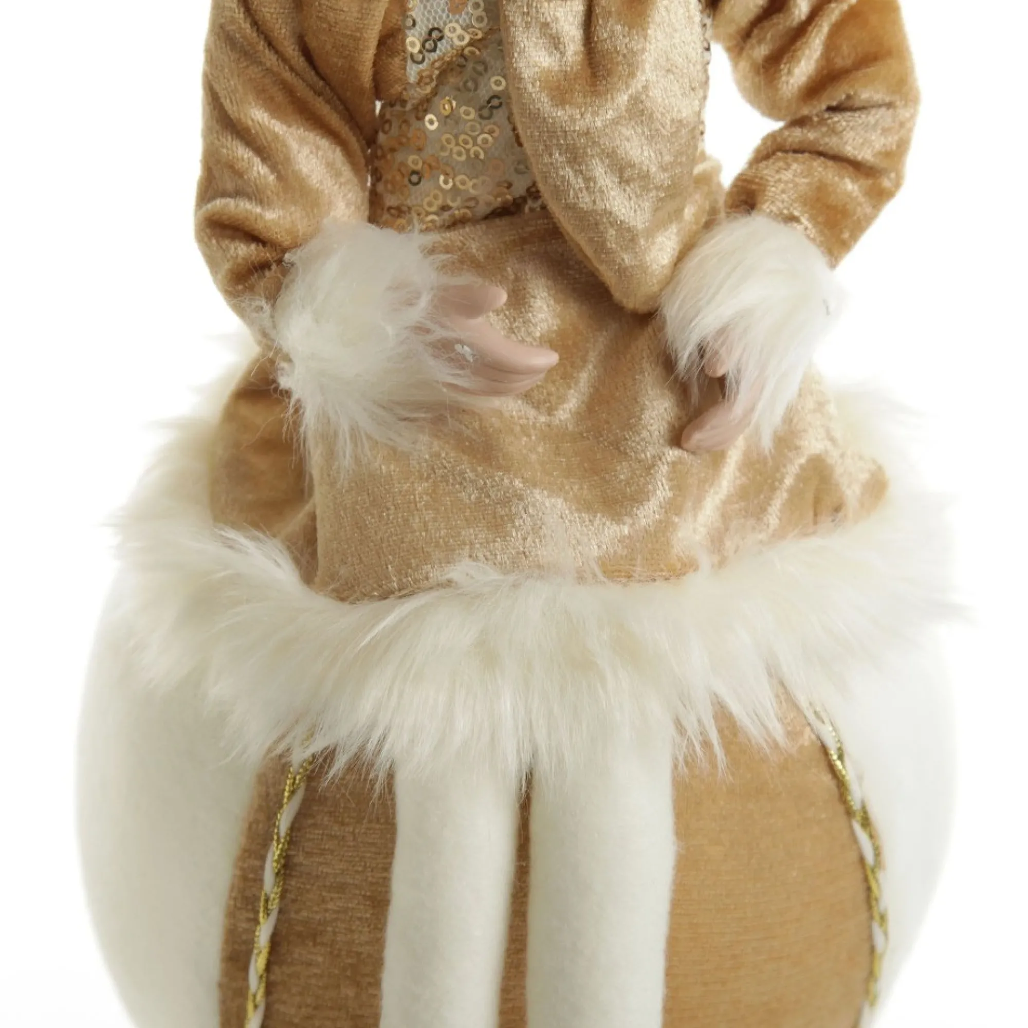 Gold Elf on Bauble Christmas Ornament New