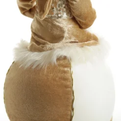 Gold Elf on Bauble Christmas Ornament New