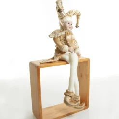 Gold Elf Sitting Christmas Ornament Shop