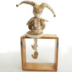 Gold Elf Sitting Christmas Ornament Shop