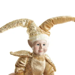 Gold Elf Sitting Christmas Ornament Shop