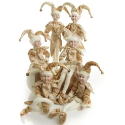 Gold Elf Sitting Christmas Ornament Shop