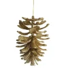 Gold Glitter Faux Hanging Pinecone New